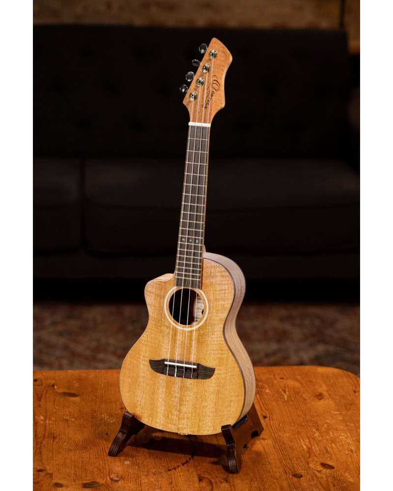 Ortega 1B-RUMG-CE-L Horizon Series Concert Preamp Ukulele 4 String Lefty - Mango Natural + Bag