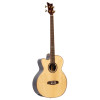 Ortega 1B-STRIPSU.AC Private Room Series Acoustic Bass 4 String Medium Neck Preamp Lefty - built in Armrest, Bag