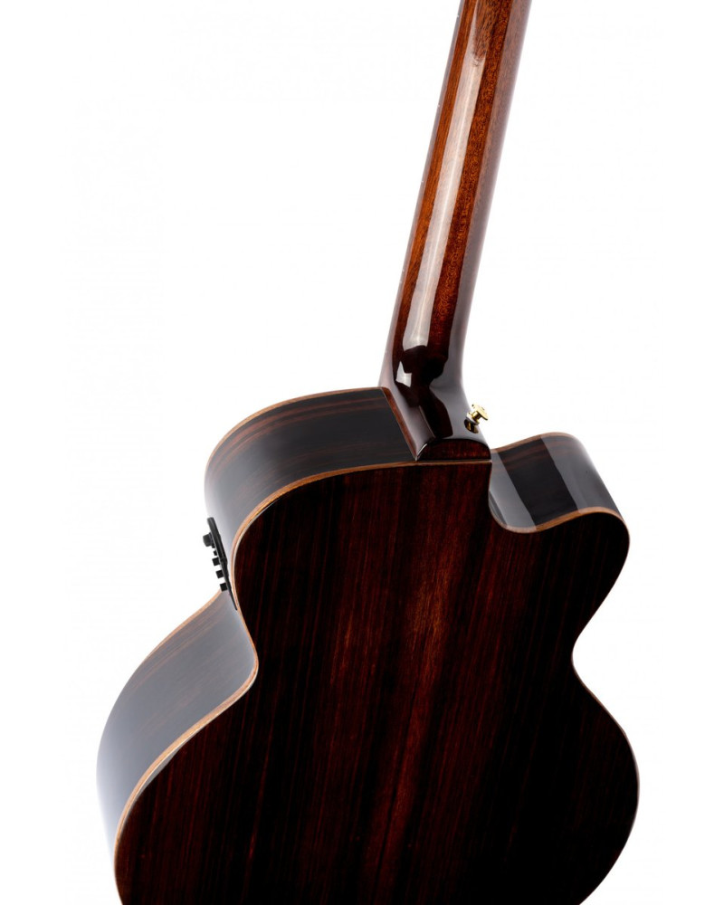 Ortega 1B-STRIPSU.AC Private Room Series Acoustic Bass 4 String Medium Neck Preamp Lefty - built in Armrest, Bag