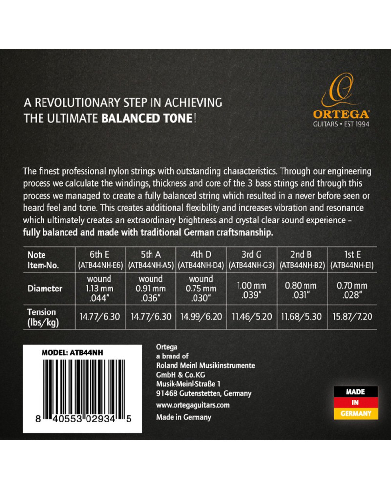 Ortega ATB44NH Atmosphere Balance Series Nylon String Set - Hard Tension