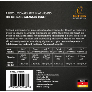 Ortega ATB44NM Atmosphere Balance Series Nylon String Set - Medium Tension