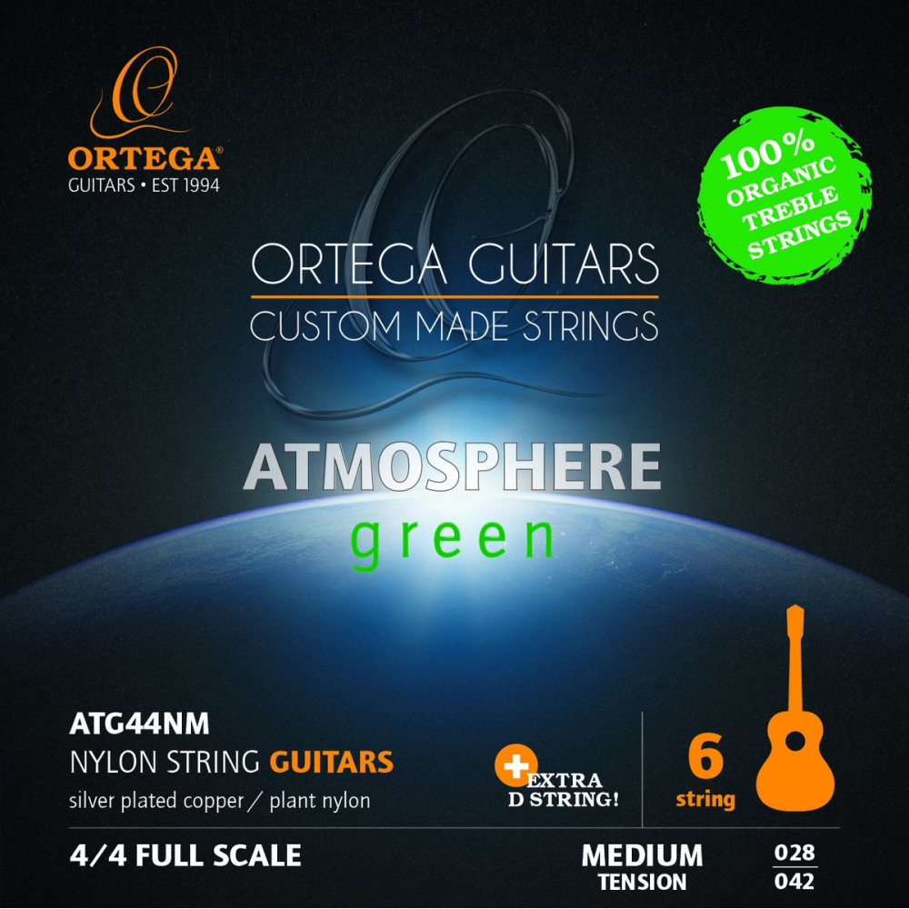 Ortega ATG44NM Atmosphere Green Series Nylon String Set - Medium Tension