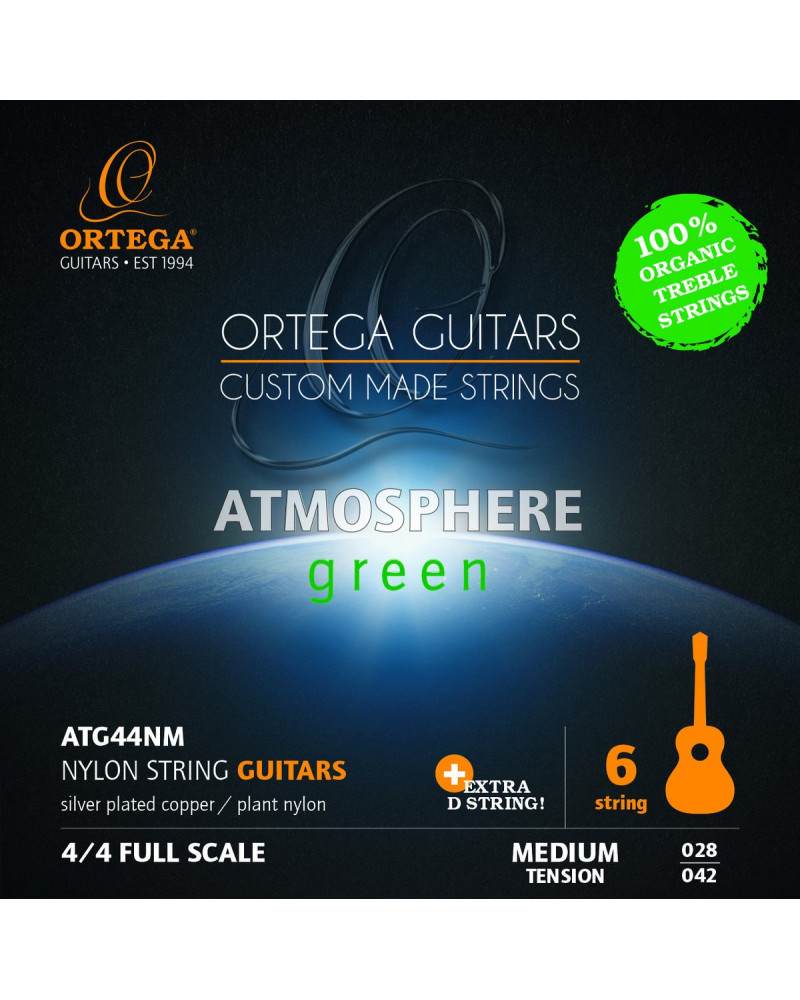 Ortega ATG44NM Atmosphere Green Series Nylon String Set - Medium Tension