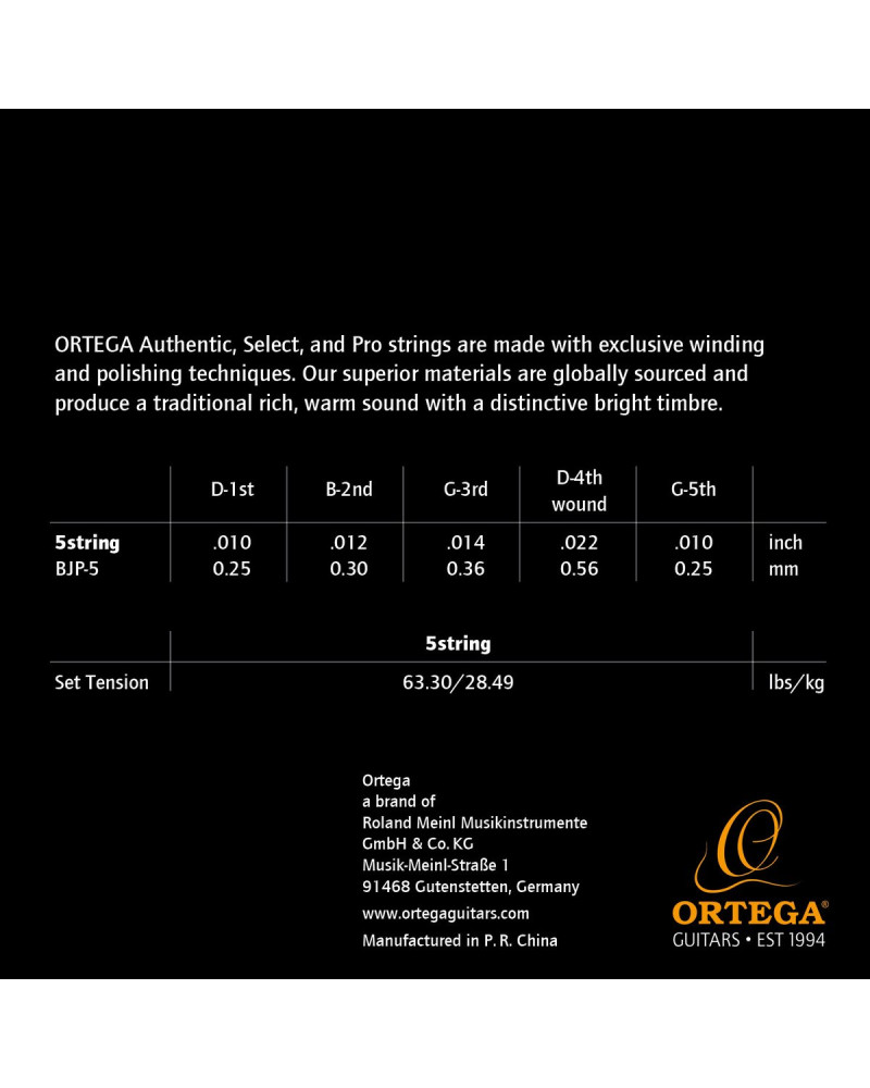 Ortega BJP-5 Custom Made Strings Pro - Banjo 5 String
