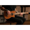 Ortega CAIMAN-BS-GB Lizard Series Short Scale Uke Bass 4 String - Acacia Natural + Bag