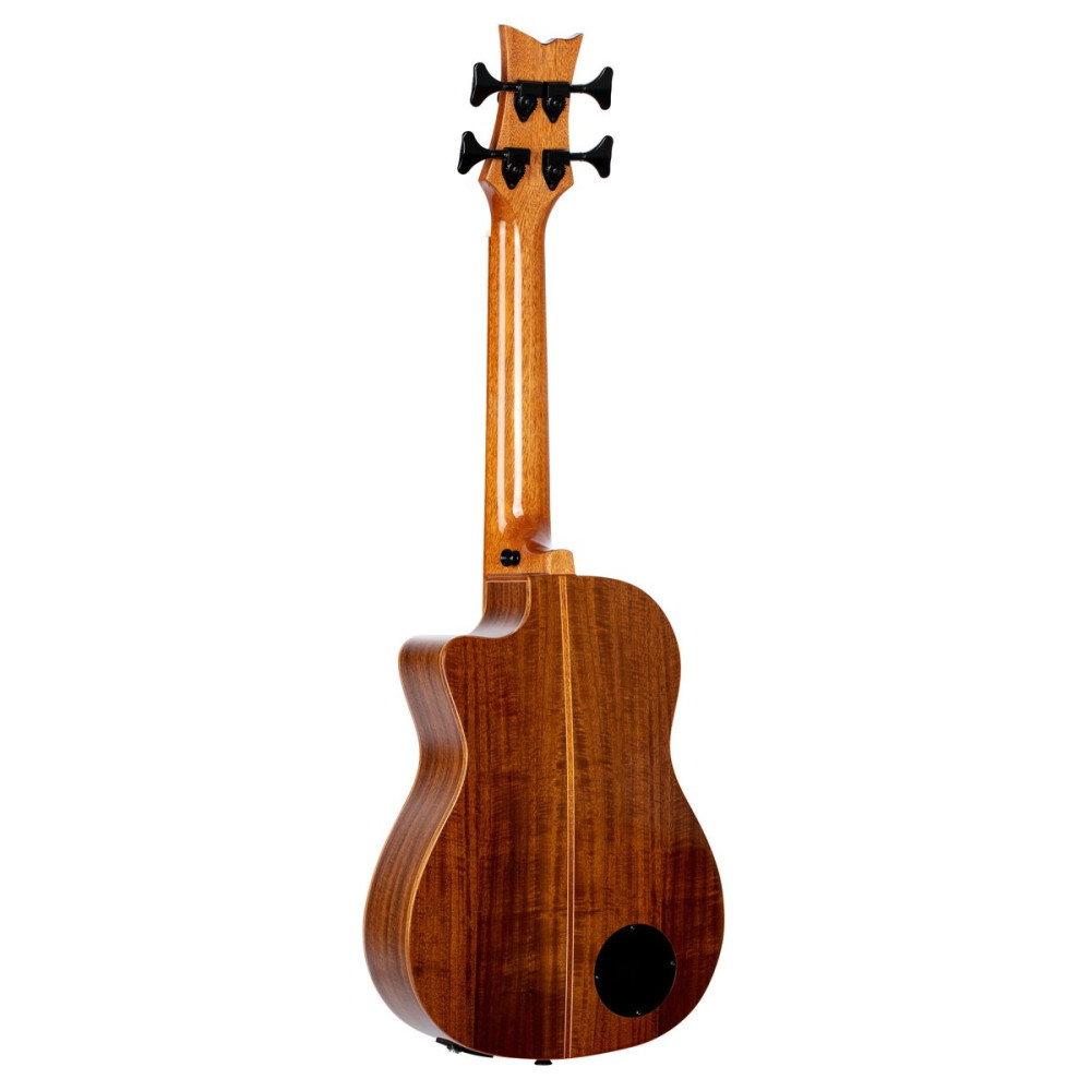 Ortega CAIMAN-BS-GB Lizard Series Short Scale Uke Bass 4 String - Acacia Natural + Bag