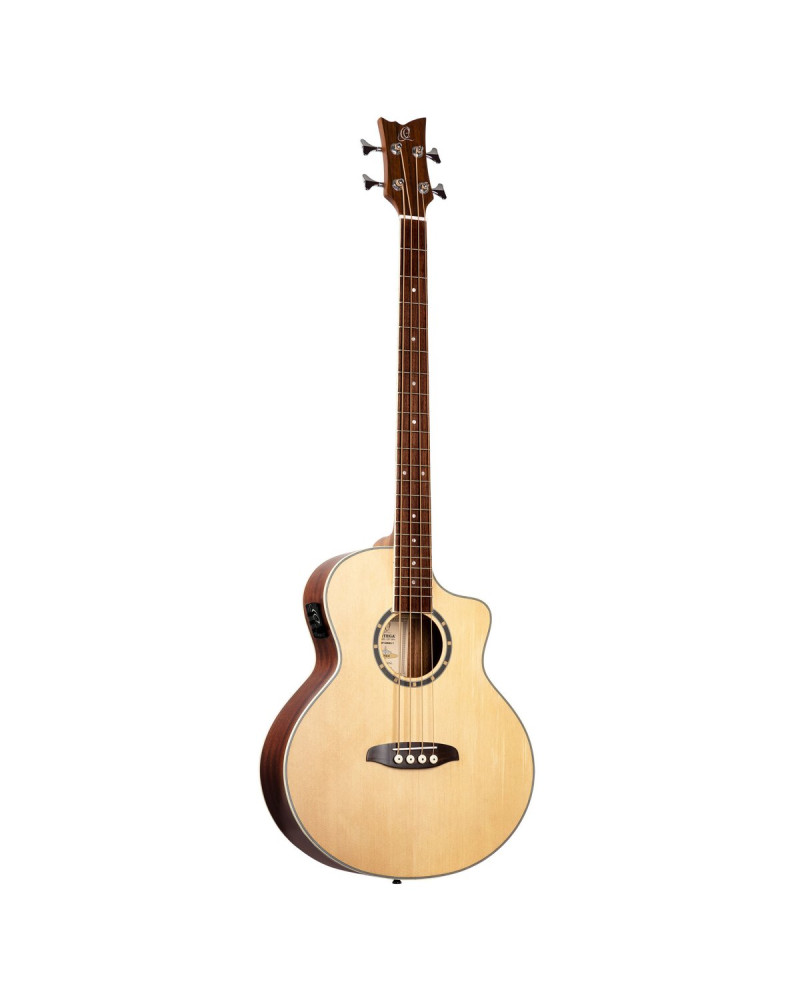 Ortega D7CE-4 Deep Series 7 Medium Scale Acoustic Bass 4 String - Spruce / Mahogany Natural