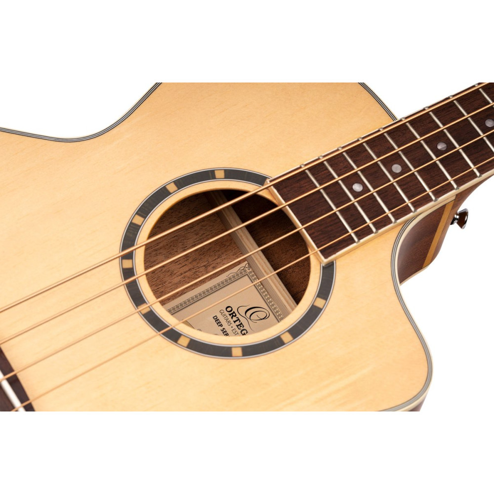Ortega D7CE-4 Deep Series 7 Medium Scale Acoustic Bass 4 String - Spruce / Mahogany Natural