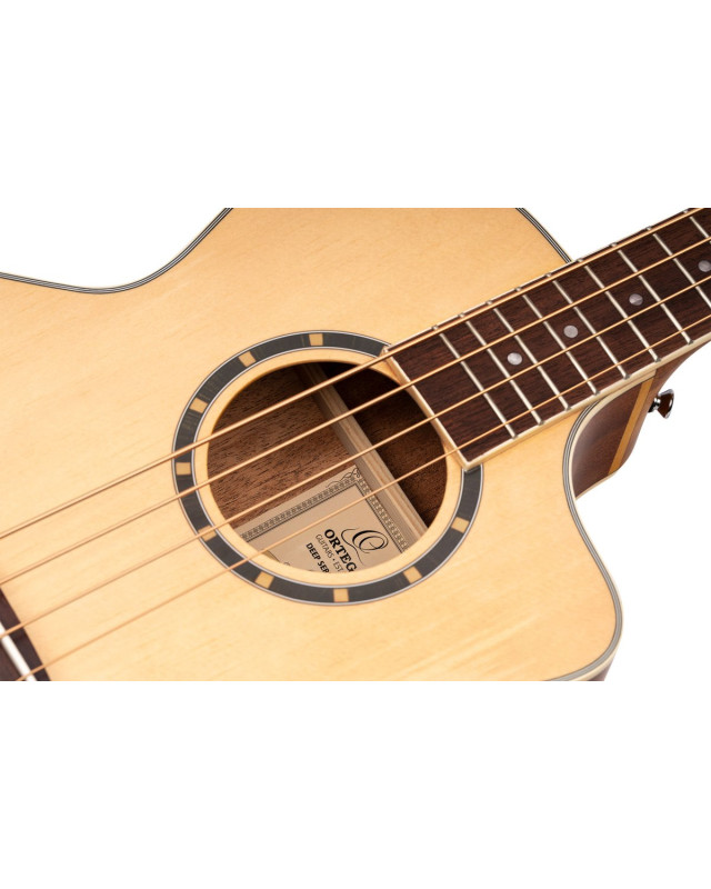 Ortega D7CE-4 Deep Series 7 Medium Scale Acoustic Bass 4 String - Spruce / Mahogany Natural