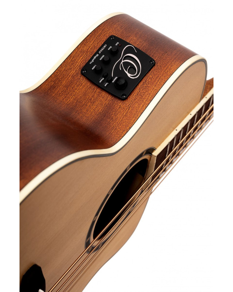 Ortega D7CE-4 Deep Series 7 Medium Scale Acoustic Bass 4 String - Spruce / Mahogany Natural