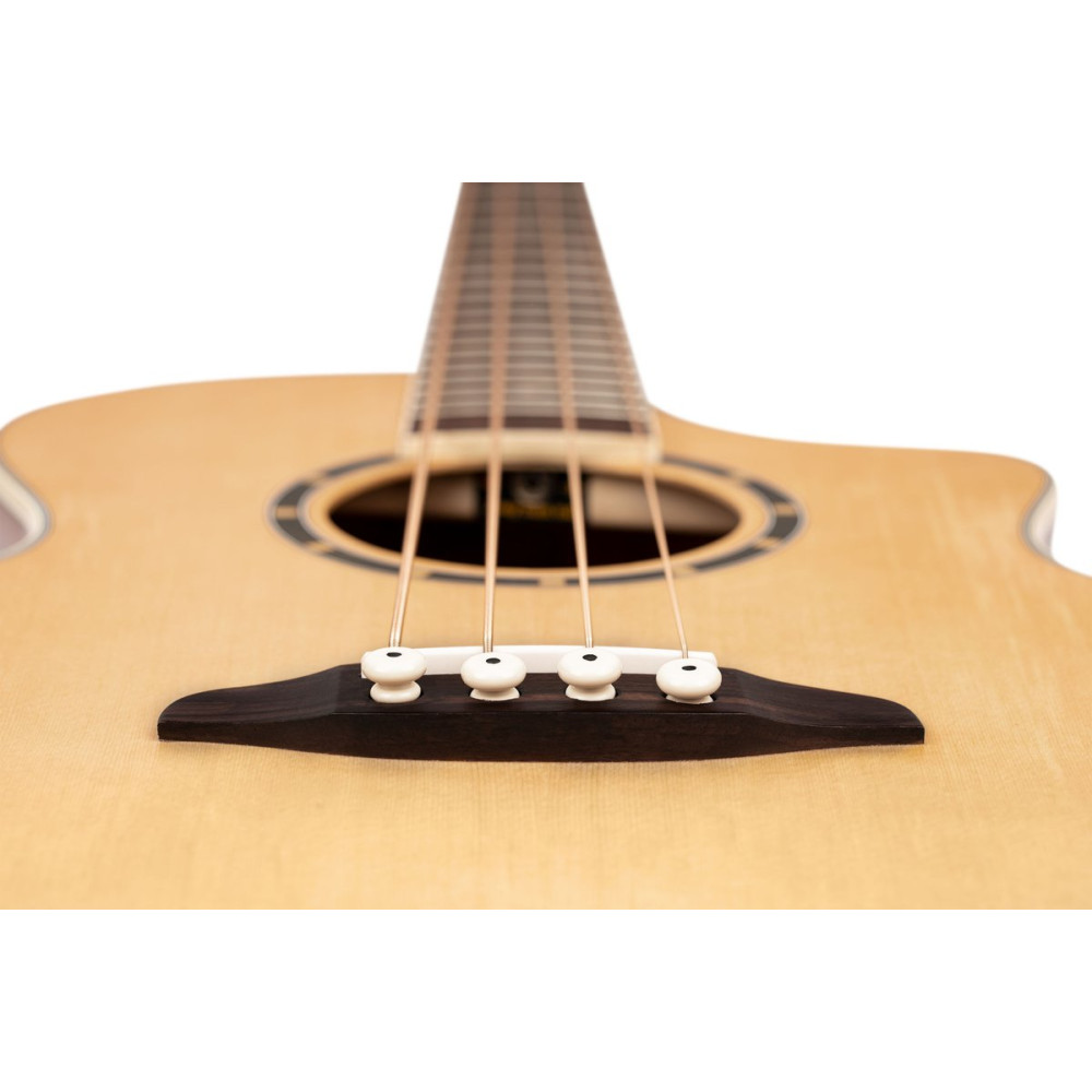 Ortega D7CE-4 Deep Series 7 Medium Scale Acoustic Bass 4 String - Spruce / Mahogany Natural