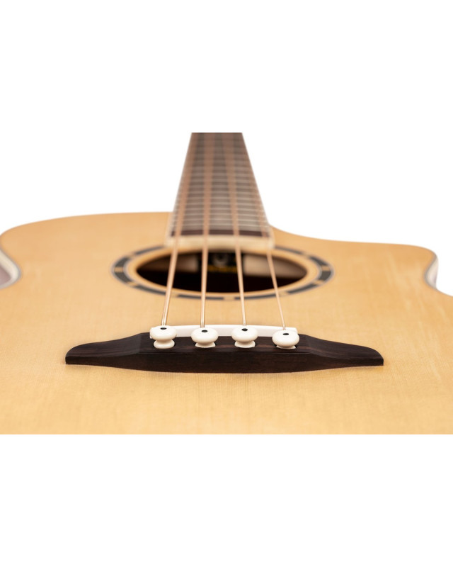 Ortega D7CE-4 Deep Series 7 Medium Scale Acoustic Bass 4 String - Spruce / Mahogany Natural
