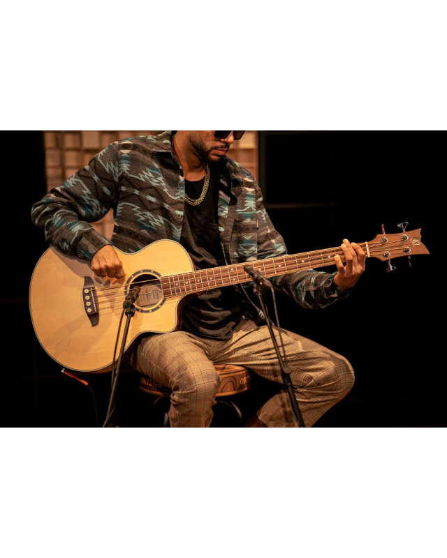 Ortega D7CE-4 Deep Series 7 Medium Scale Acoustic Bass 4 String - Spruce / Mahogany Natural