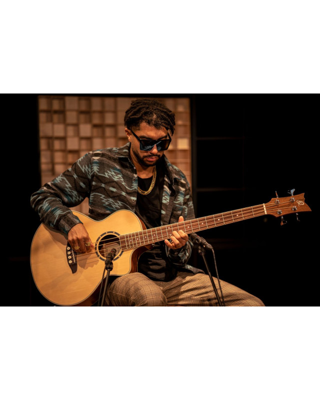 Ortega D7CE-4 Deep Series 7 Medium Scale Acoustic Bass 4 String - Spruce / Mahogany Natural