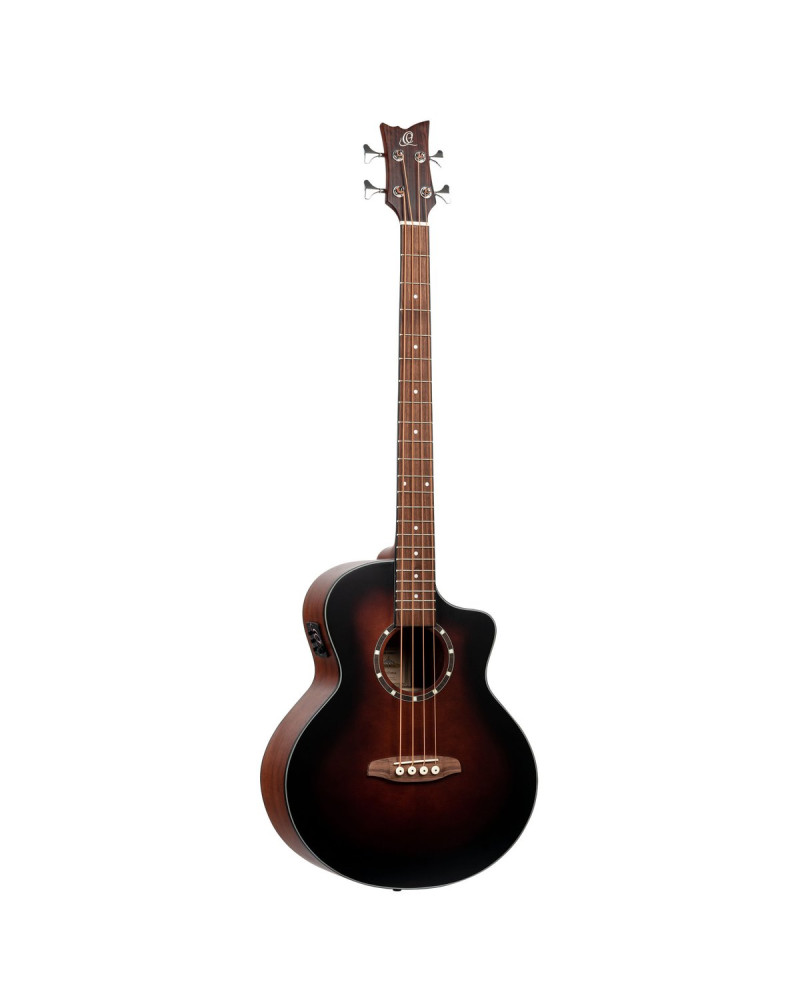 Ortega D7CE-BFT-4 Deep Series 7 Medium Scale Acoustic Bass 4 String - Spruce / Mahogany Bourbon Fade
