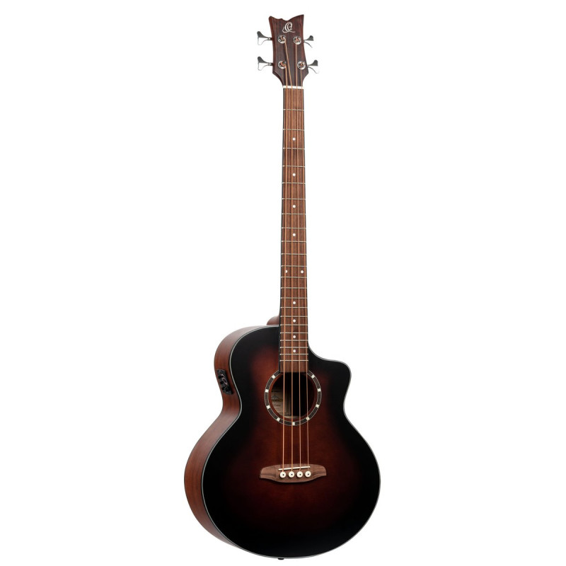 Ortega D7CE-BFT-4 Deep Series 7 Medium Scale Acoustic Bass 4 String - Spruce / Mahogany Bourbon Fade