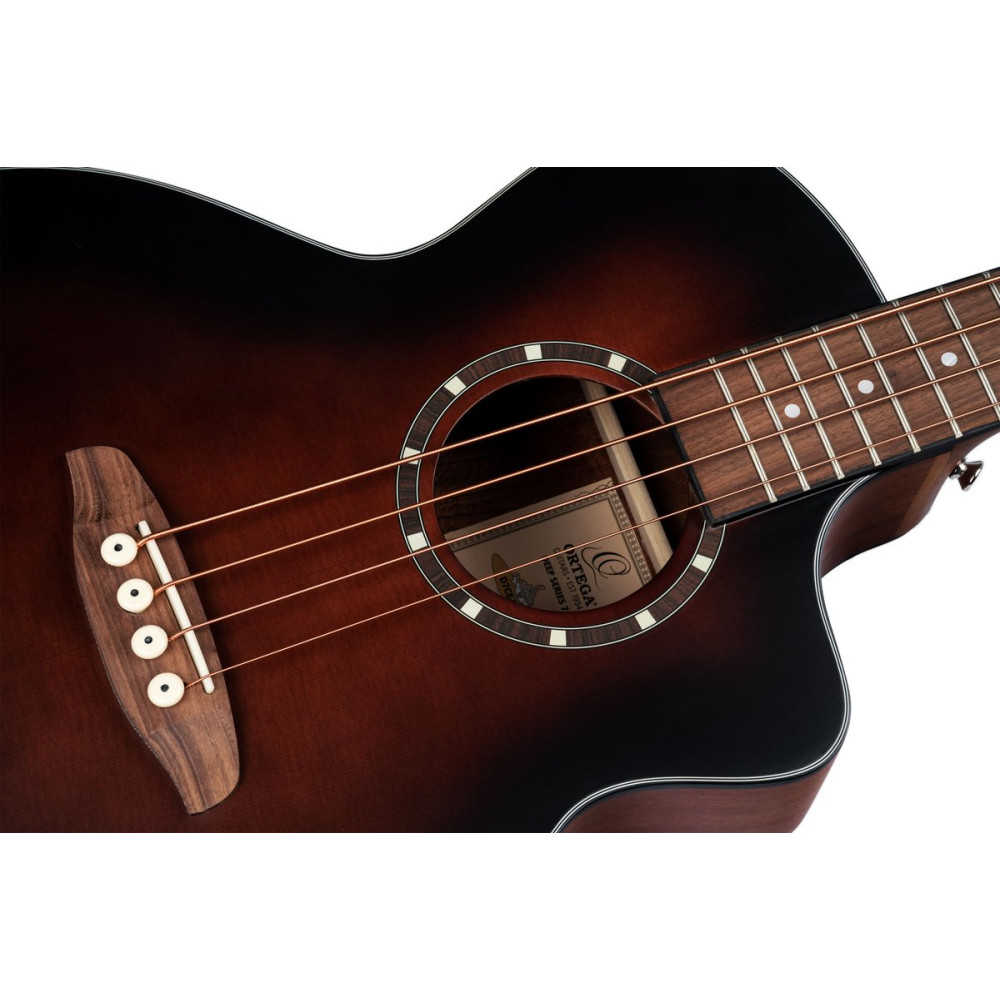 Ortega D7CE-BFT-4 Deep Series 7 Medium Scale Acoustic Bass 4 String - Spruce / Mahogany Bourbon Fade