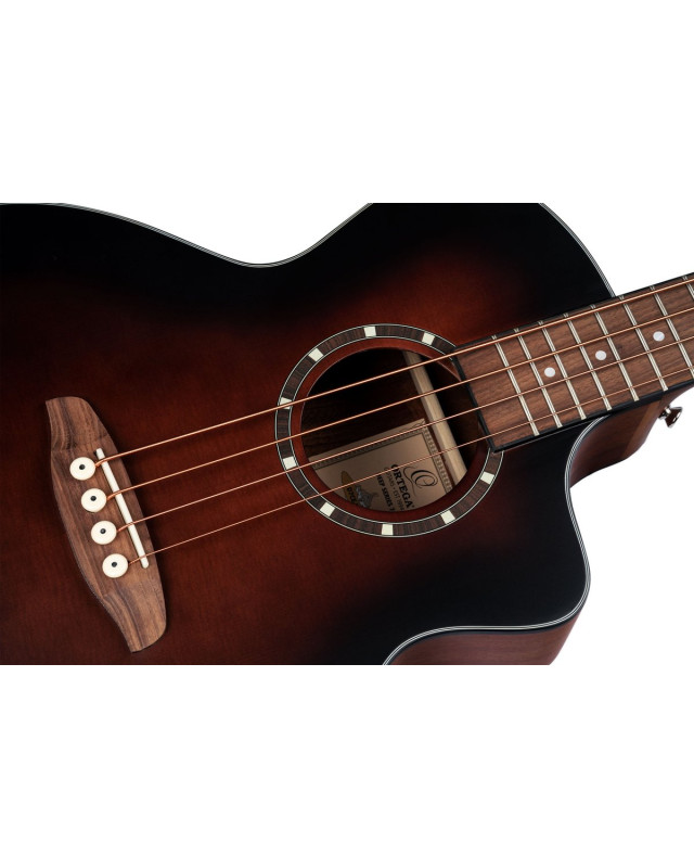 Ortega D7CE-BFT-4 Deep Series 7 Medium Scale Acoustic Bass 4 String - Spruce / Mahogany Bourbon Fade