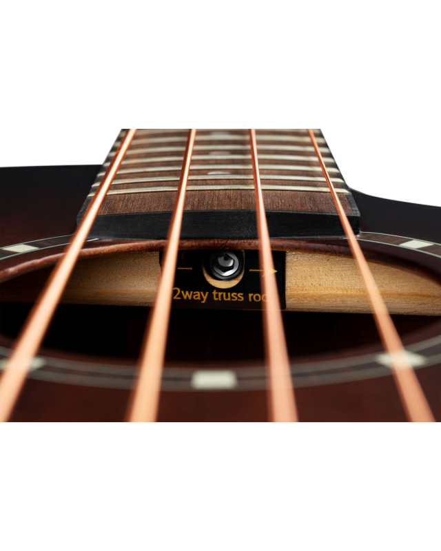 Ortega D7CE-BFT-4 Deep Series 7 Medium Scale Acoustic Bass 4 String - Spruce / Mahogany Bourbon Fade