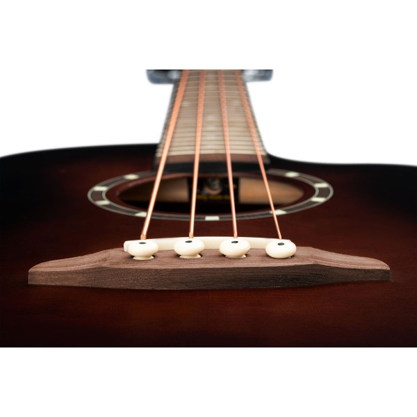 Ortega D7CE-BFT-4 Deep Series 7 Medium Scale Acoustic Bass 4 String - Spruce / Mahogany Bourbon Fade