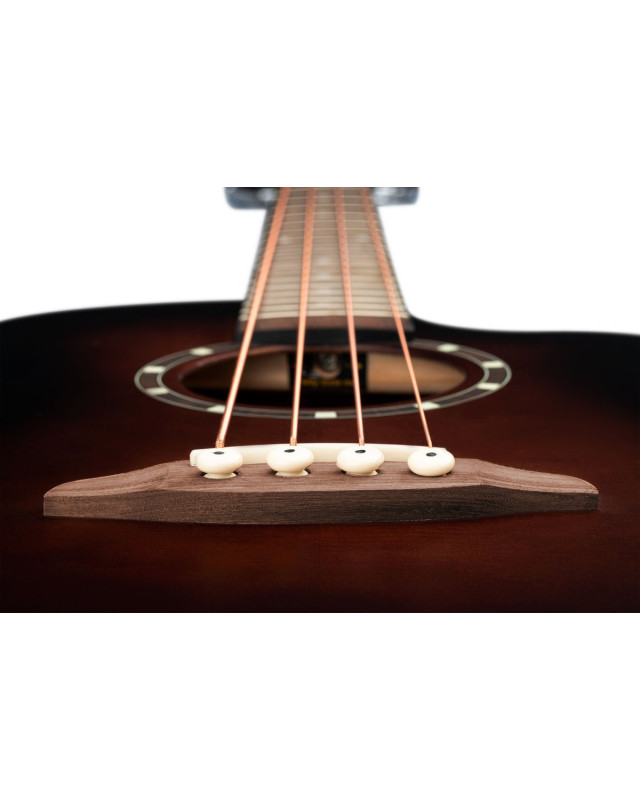Ortega D7CE-BFT-4 Deep Series 7 Medium Scale Acoustic Bass 4 String - Spruce / Mahogany Bourbon Fade