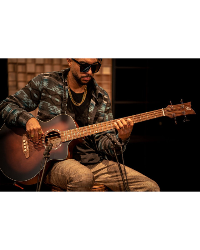 Ortega D7CE-BFT-4 Deep Series 7 Medium Scale Acoustic Bass 4 String - Spruce / Mahogany Bourbon Fade