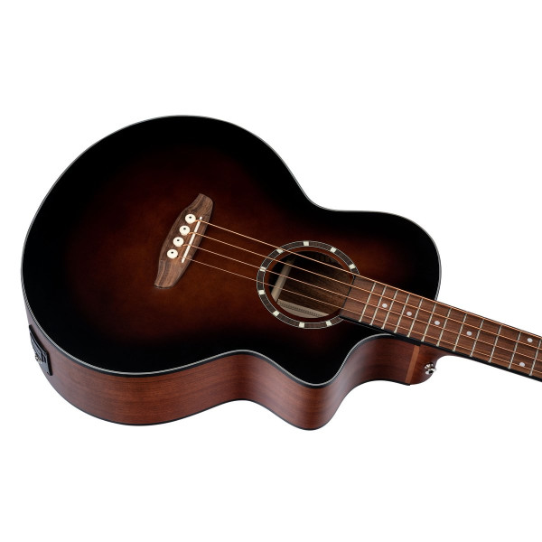 Ortega D7CE-BFT-4 Deep Series 7 Medium Scale Acoustic Bass 4 String - Spruce / Mahogany Bourbon Fade