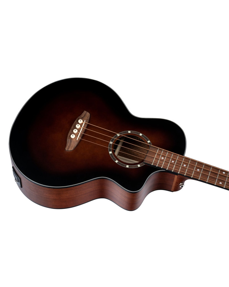 Ortega D7CE-BFT-4 Deep Series 7 Medium Scale Acoustic Bass 4 String - Spruce / Mahogany Bourbon Fade