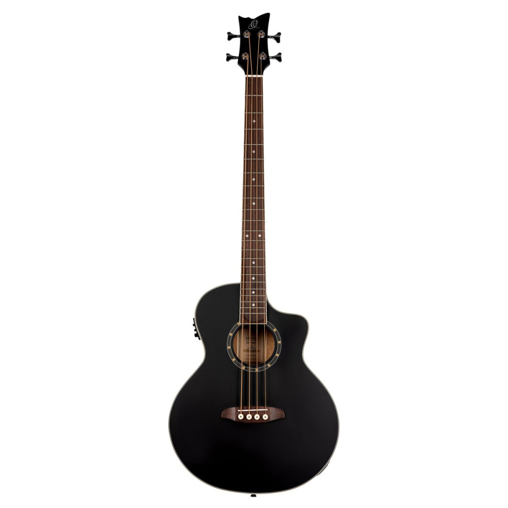 Ortega D7CE-SBK-4 Deep Series 7 Medium Scale Acoustic Bass 4 String - Spruce / Mahogany Satin Black