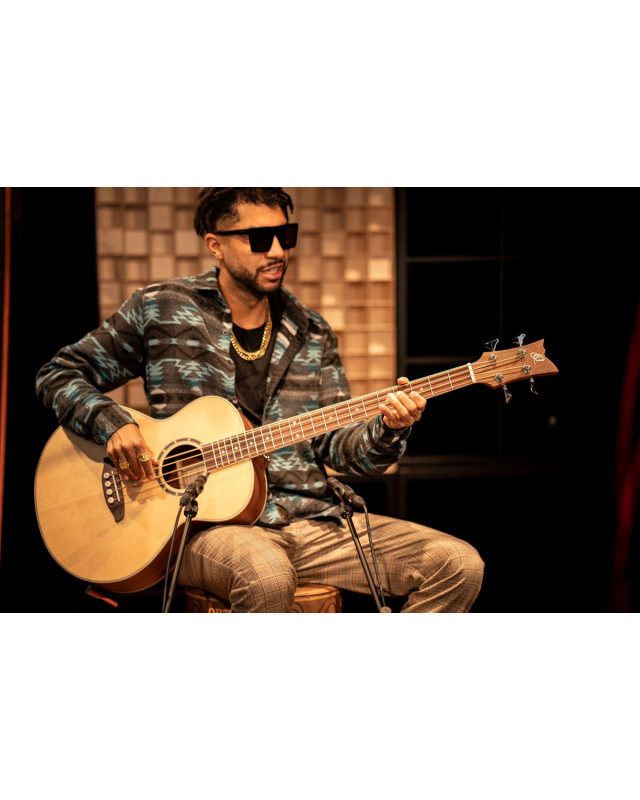 Ortega D7E-4 Deep Series 7 Medium Scale Acoustic Bass 4 String - Spruce / Mahogany Natural