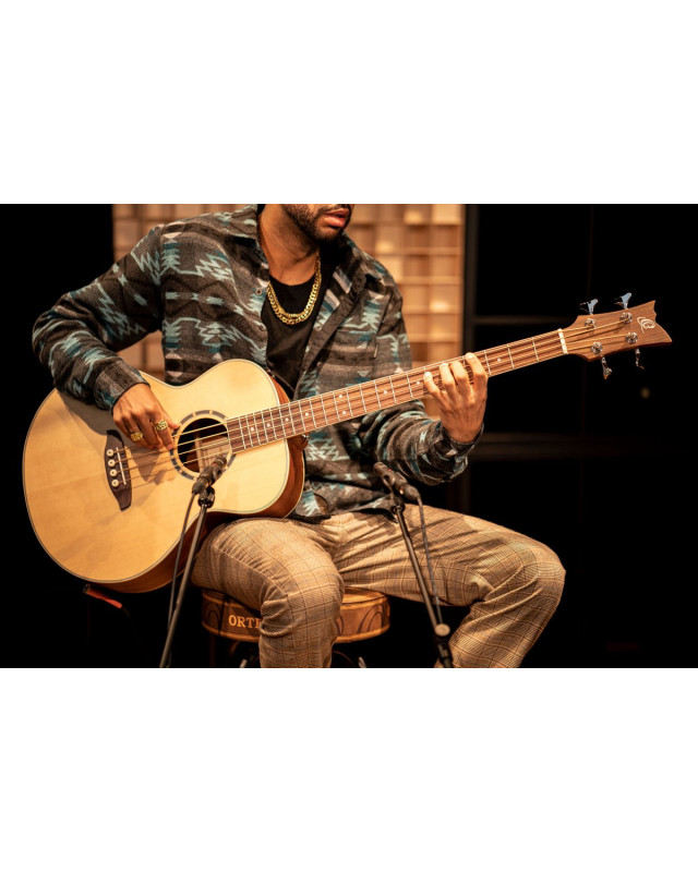 Ortega D7E-4 Deep Series 7 Medium Scale Acoustic Bass 4 String - Spruce / Mahogany Natural