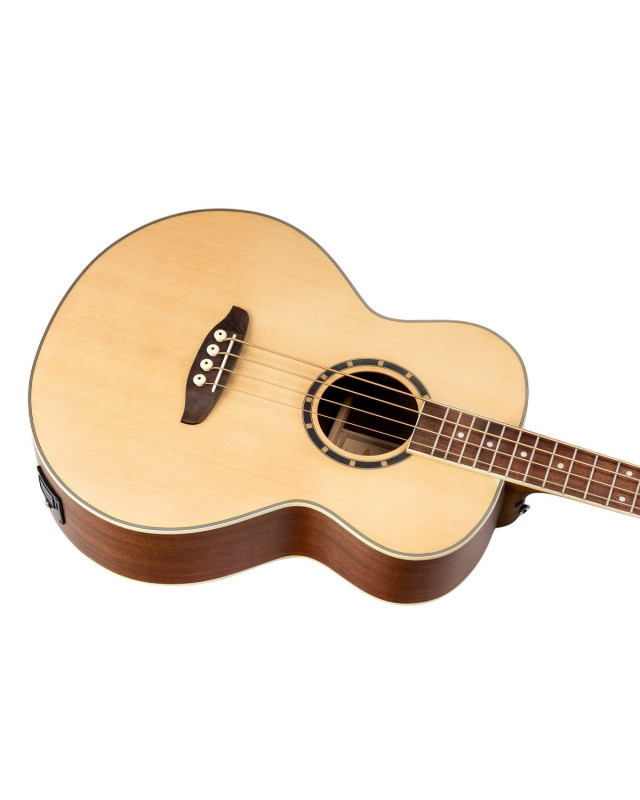 Ortega D7E-4 Deep Series 7 Medium Scale Acoustic Bass 4 String - Spruce / Mahogany Natural