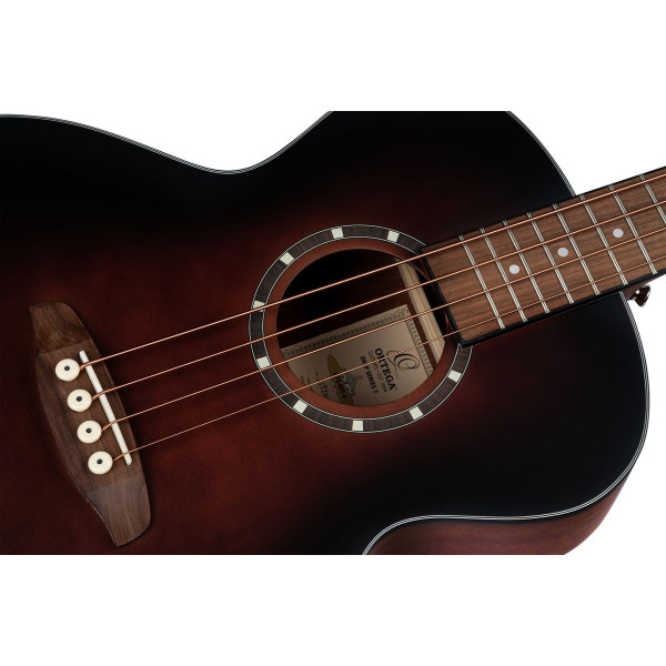 Ortega D7E-BFT-4 Deep Series 7 Medium Scale Acoustic Bass 4 String - Spruce / Mahogany Bourbon Fade