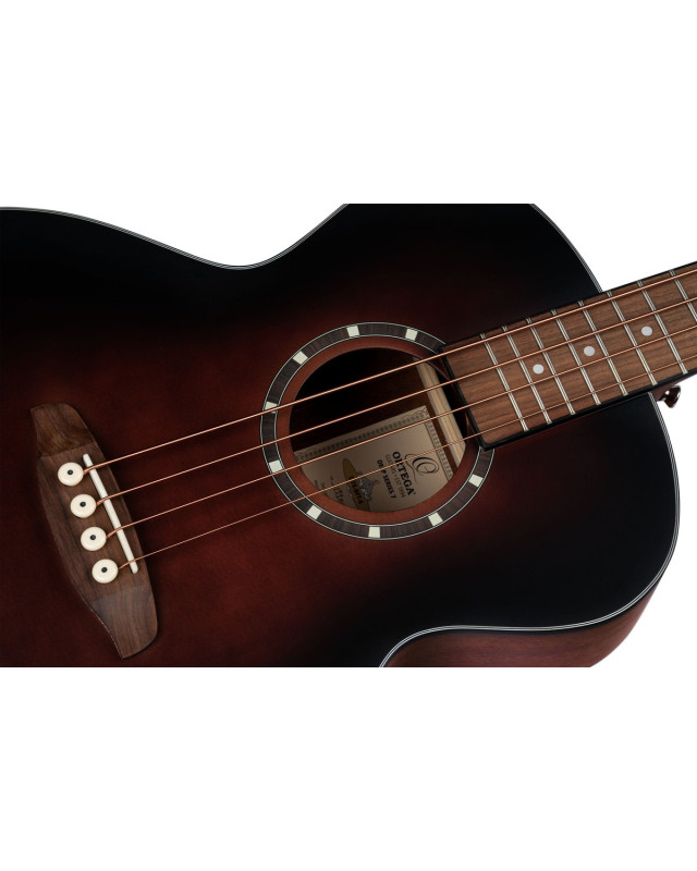 Ortega D7E-BFT-4 Deep Series 7 Medium Scale Acoustic Bass 4 String - Spruce / Mahogany Bourbon Fade