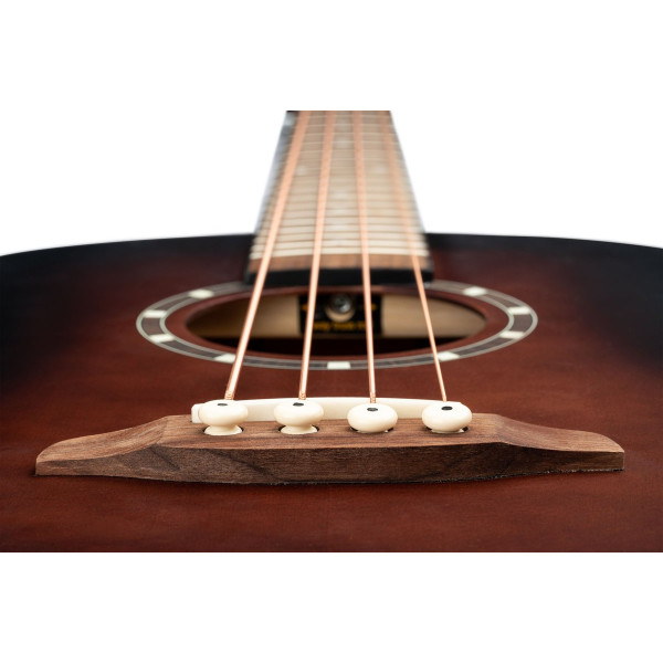 Ortega D7E-BFT-4 Deep Series 7 Medium Scale Acoustic Bass 4 String - Spruce / Mahogany Bourbon Fade