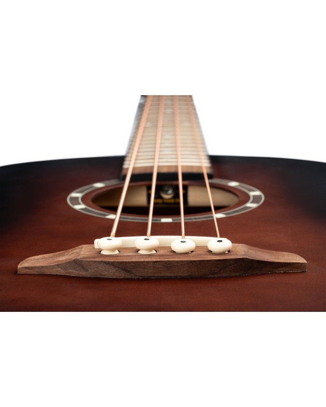 Ortega D7E-BFT-4 Deep Series 7 Medium Scale Acoustic Bass 4 String - Spruce / Mahogany Bourbon Fade