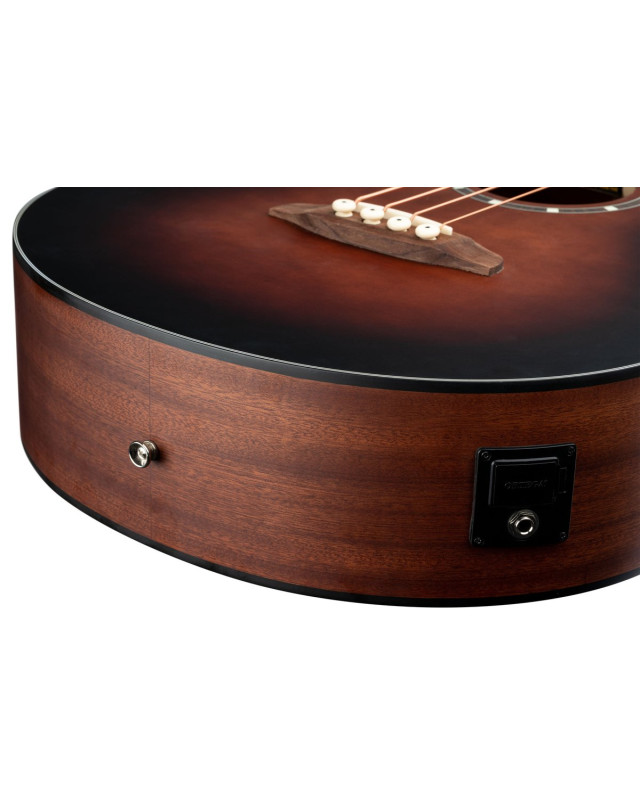 Ortega D7E-BFT-4 Deep Series 7 Medium Scale Acoustic Bass 4 String - Spruce / Mahogany Bourbon Fade