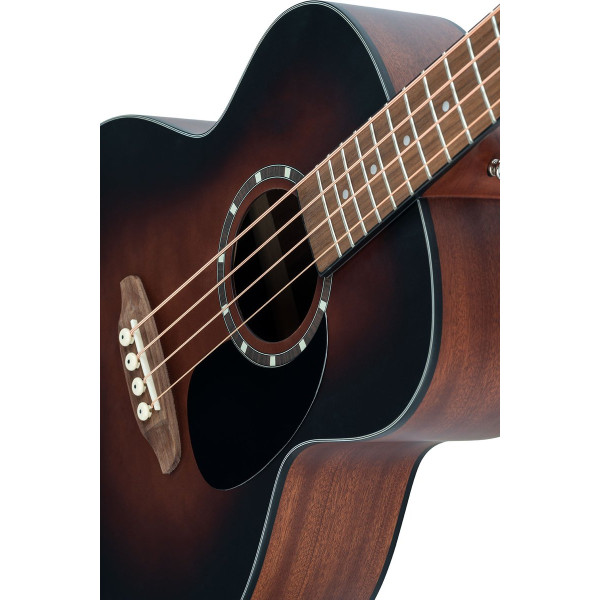 Ortega D7E-BFT-4 Deep Series 7 Medium Scale Acoustic Bass 4 String - Spruce / Mahogany Bourbon Fade