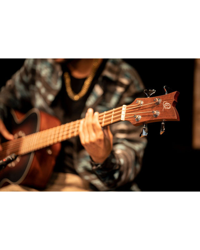 Ortega D7E-BFT-4 Deep Series 7 Medium Scale Acoustic Bass 4 String - Spruce / Mahogany Bourbon Fade