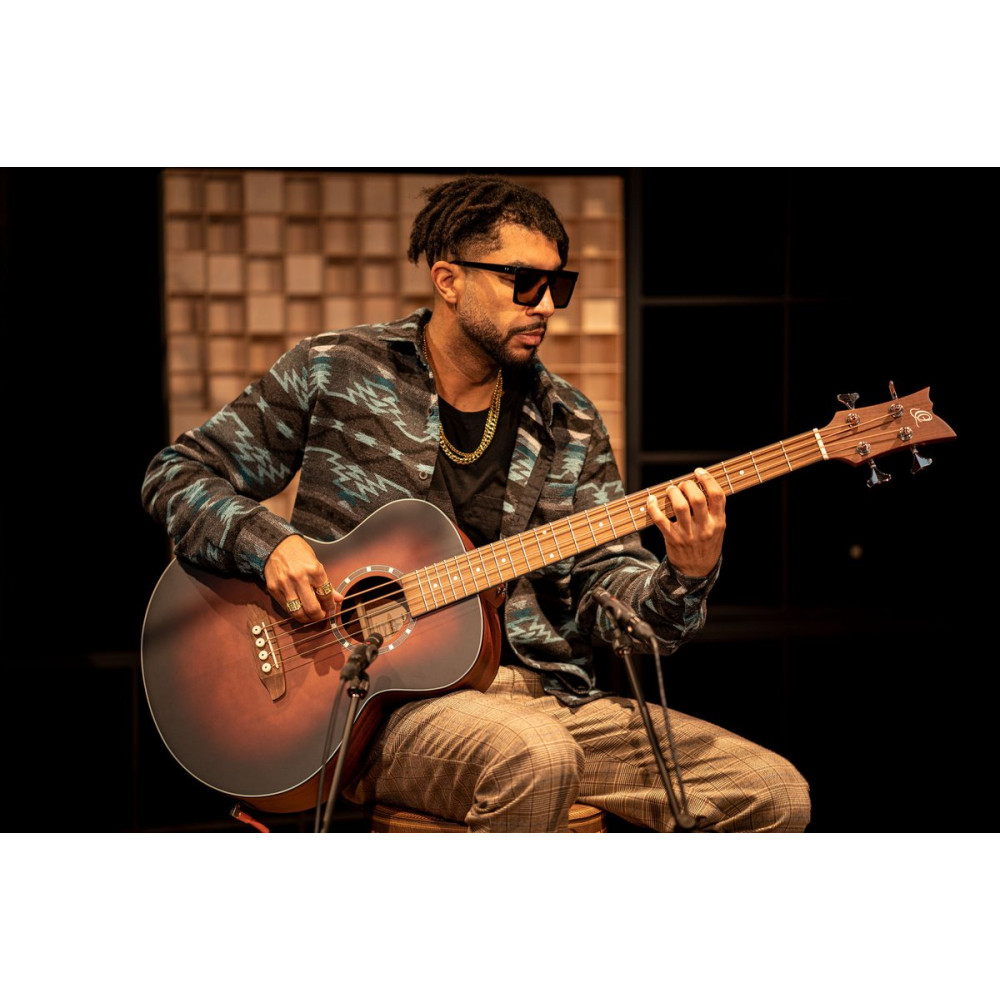 Ortega D7E-BFT-4 Deep Series 7 Medium Scale Acoustic Bass 4 String - Spruce / Mahogany Bourbon Fade