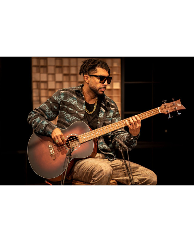 Ortega D7E-BFT-4 Deep Series 7 Medium Scale Acoustic Bass 4 String - Spruce / Mahogany Bourbon Fade