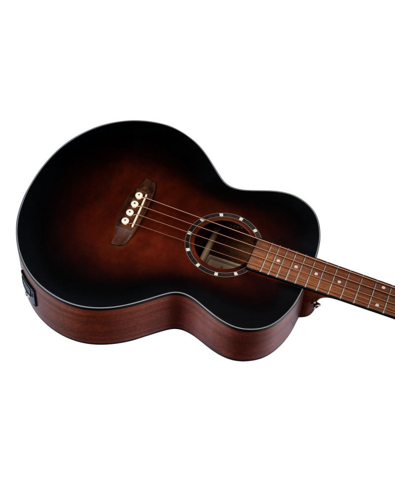 Ortega D7E-BFT-4 Deep Series 7 Medium Scale Acoustic Bass 4 String - Spruce / Mahogany Bourbon Fade