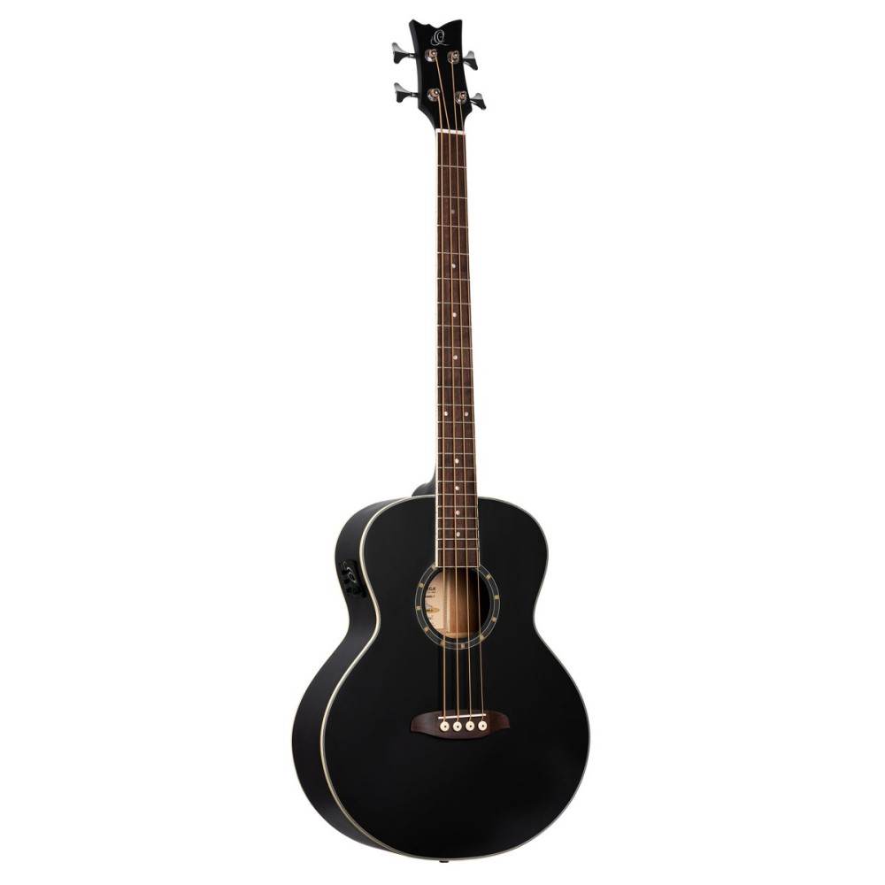 Ortega D7E-SBK-4 Deep Series 7 Medium Scale Acoustic Bass 4 String - Spruce / Mahogany Satin Black