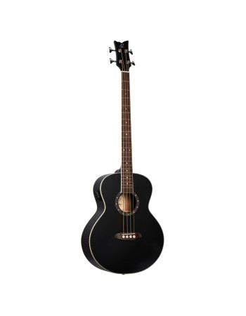 Ortega D7E-SBK-4 Deep Series 7 Medium Scale Acoustic Bass 4 String - Spruce / Mahogany Satin Black