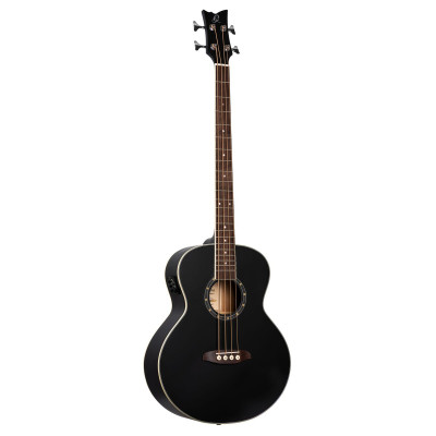 Ortega D7E-SBK-4 Deep Series 7 Medium Scale Acoustic Bass 4 String - Spruce / Mahogany Satin Black