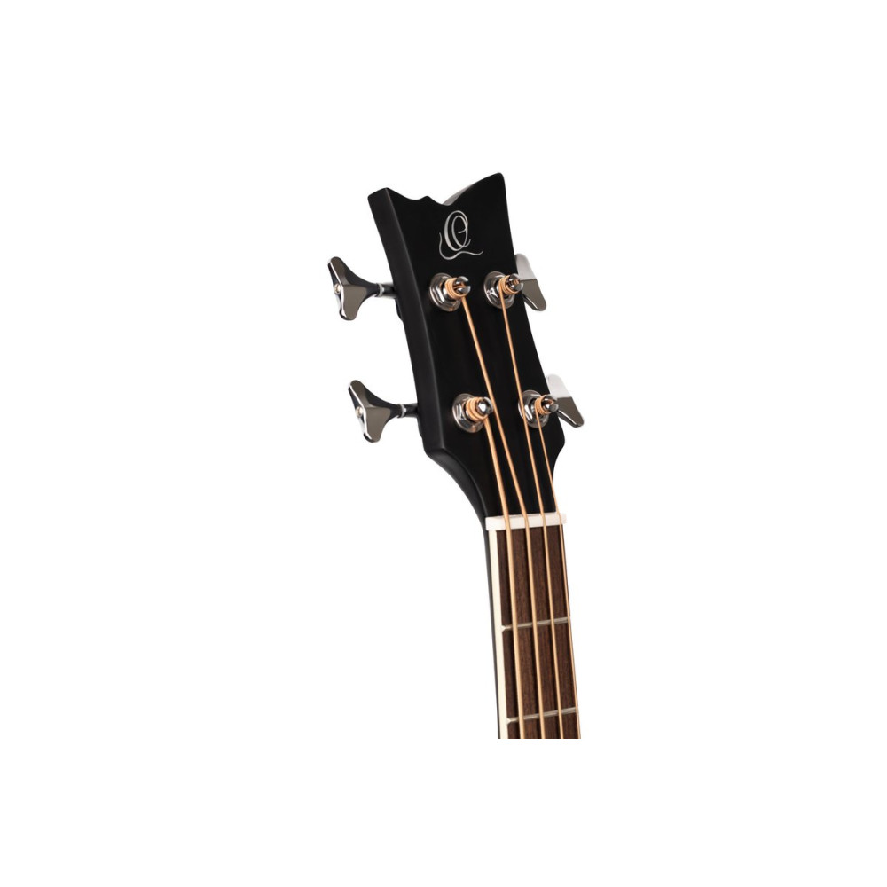 Ortega D7E-SBK-4 Deep Series 7 Medium Scale Acoustic Bass 4 String - Spruce / Mahogany Satin Black