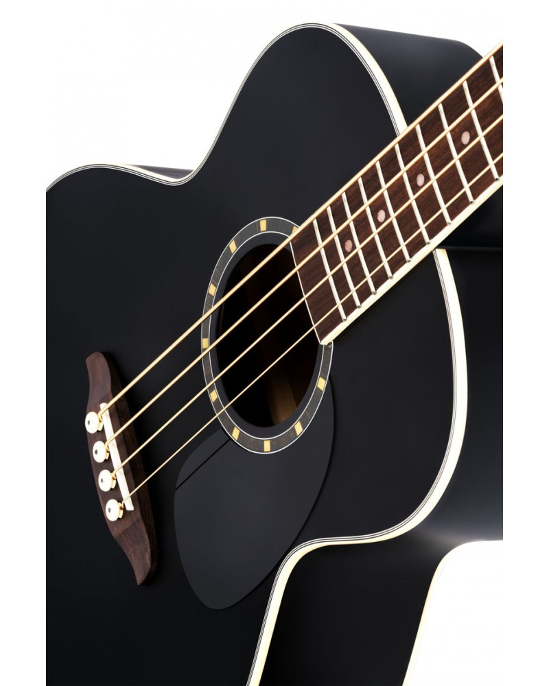 Ortega D7E-SBK-4 Deep Series 7 Medium Scale Acoustic Bass 4 String - Spruce / Mahogany Satin Black