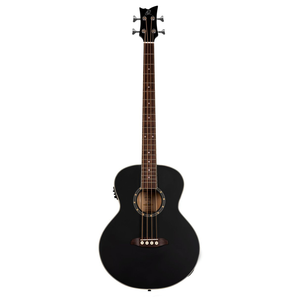 Ortega D7E-SBK-4 Deep Series 7 Medium Scale Acoustic Bass 4 String - Spruce / Mahogany Satin Black