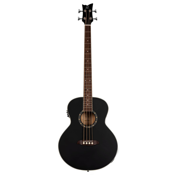 Ortega D7E-SBK-4 Deep Series 7 Medium Scale Acoustic Bass 4 String - Spruce / Mahogany Satin Black