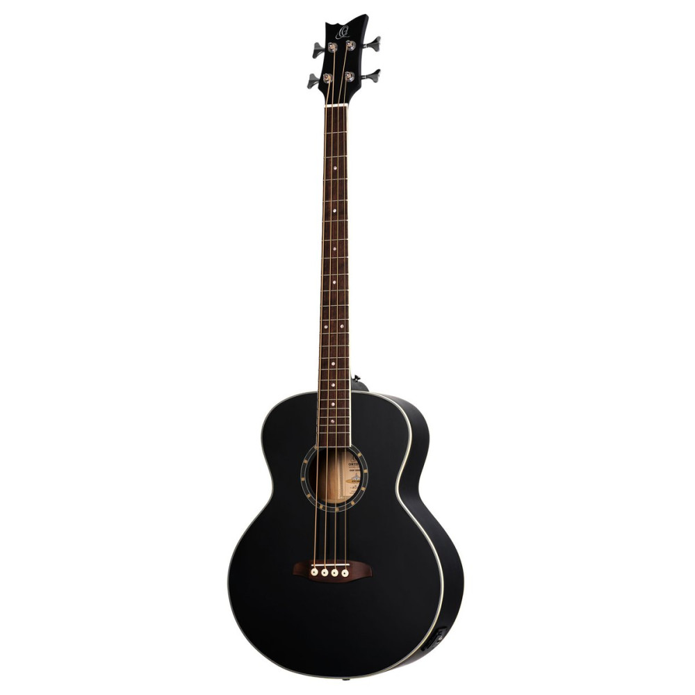 Ortega D7E-SBK-4 Deep Series 7 Medium Scale Acoustic Bass 4 String - Spruce / Mahogany Satin Black
